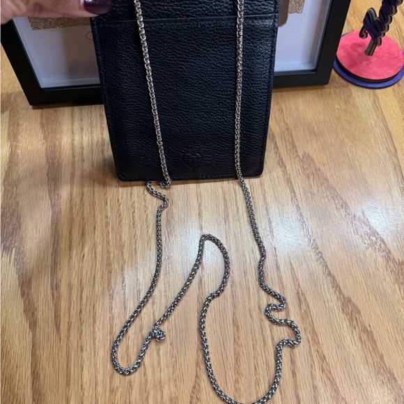 Black Croc-Embossed Chain Bag - Picture 2 of 15